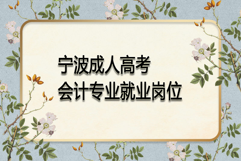 宁波成人高考会计专业就业岗位