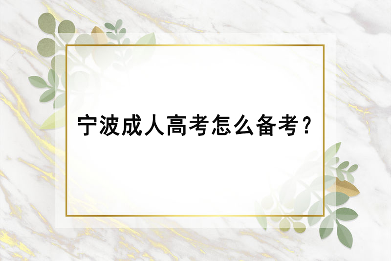 宁波成人高考怎么备考？