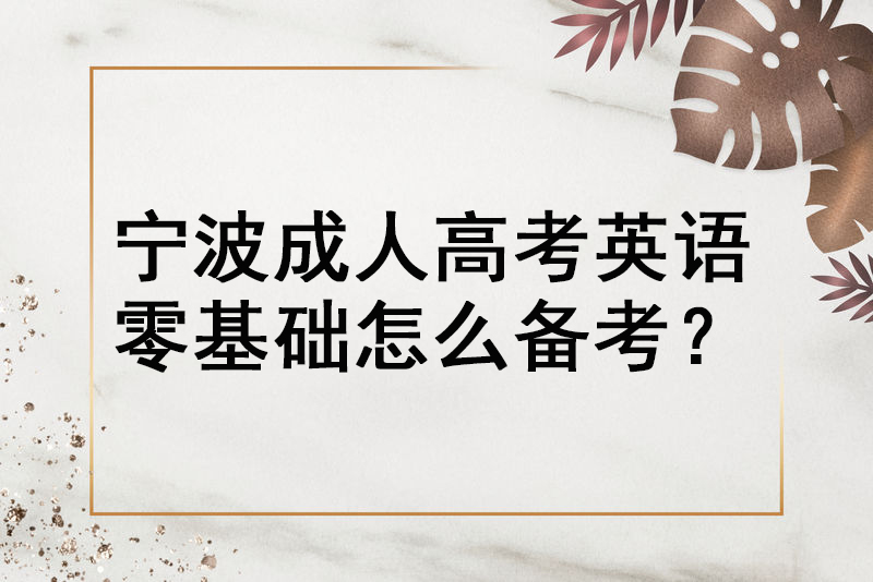 宁波成人高考英语零基础怎么备考？
