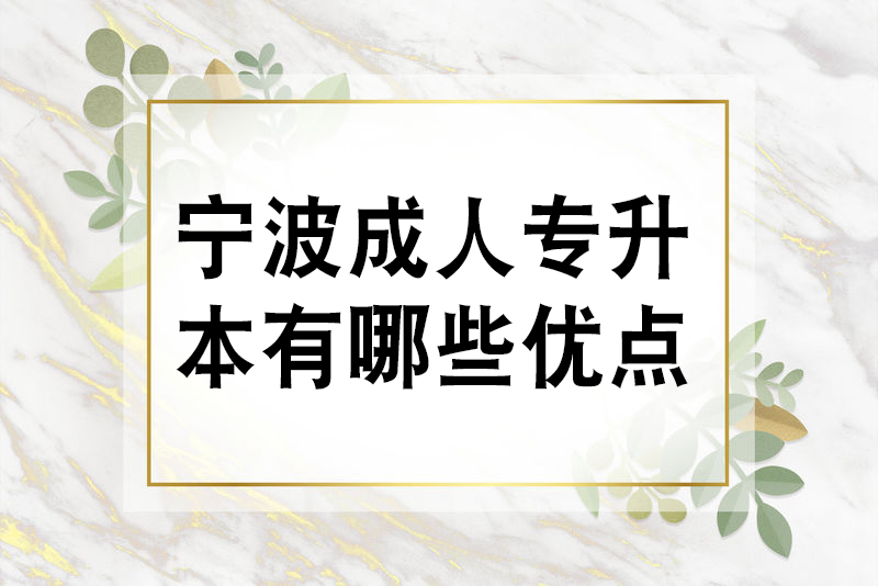 宁波成人专升本有哪些优点？